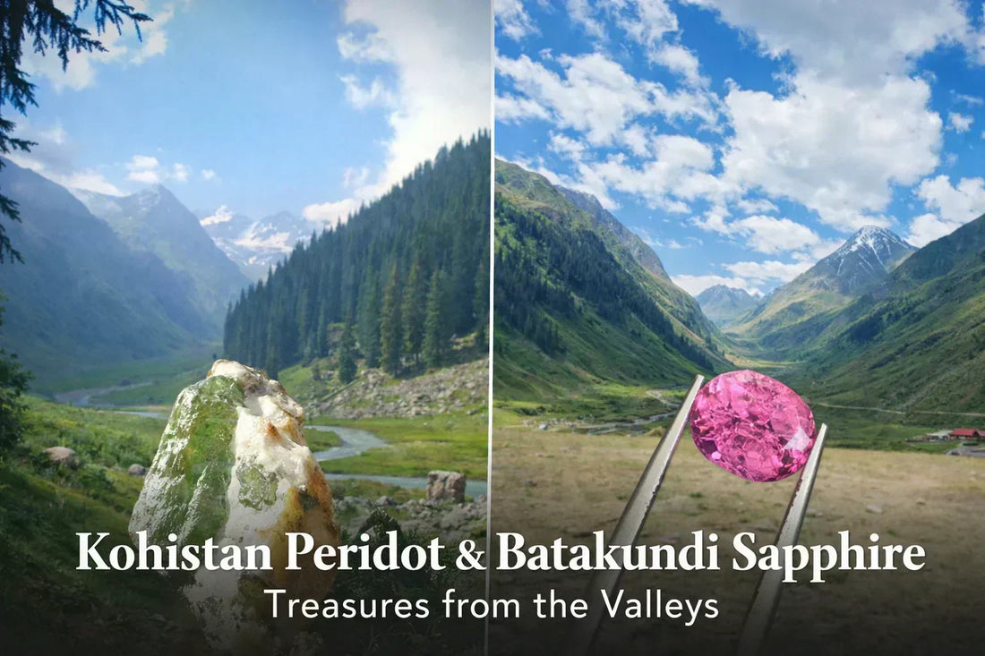 Two Kashmir Gem Stories: Kohistan Peridot & Batakundi Sapphire from the Himalayas