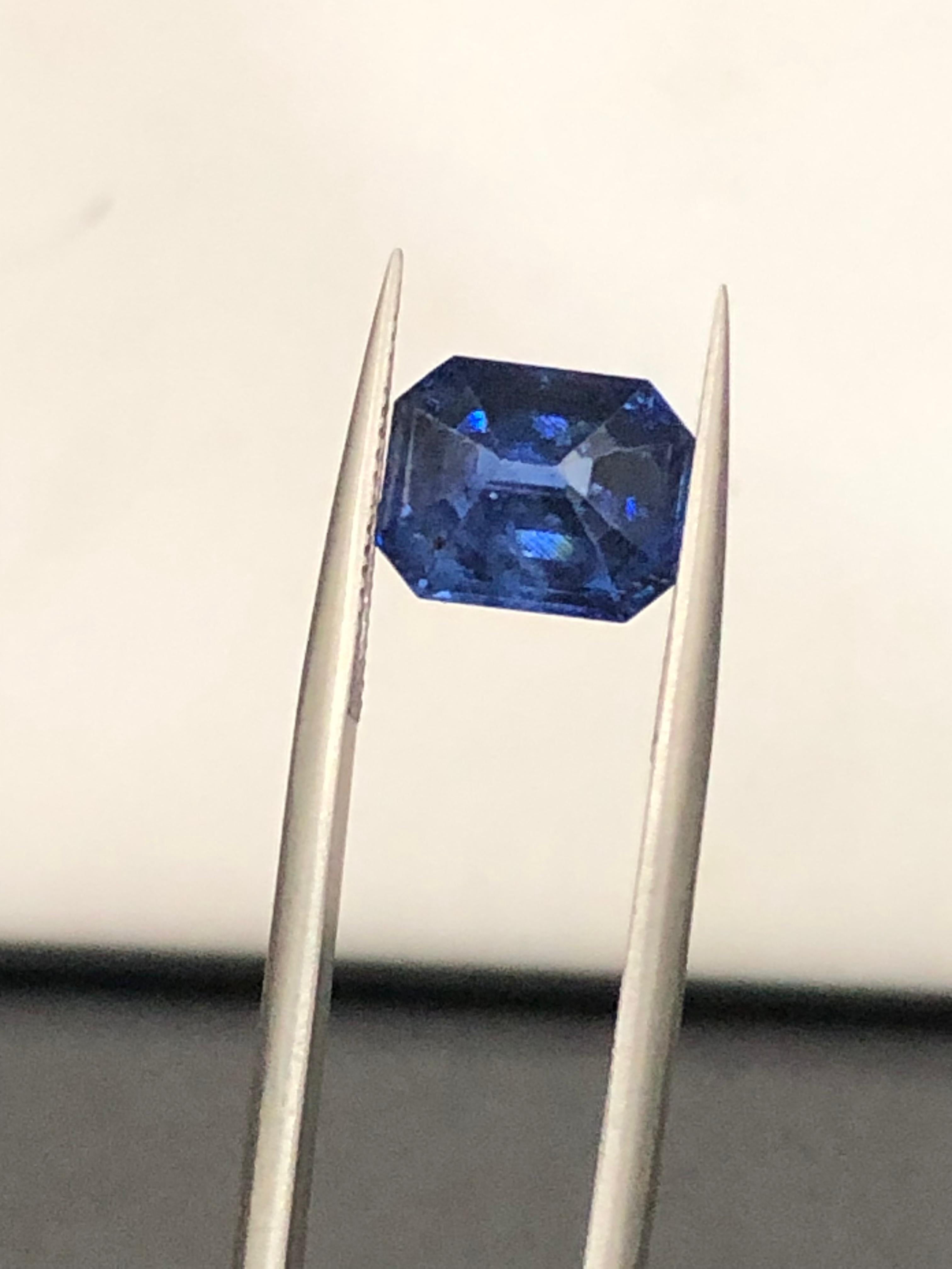 emerald cut blue sapphire