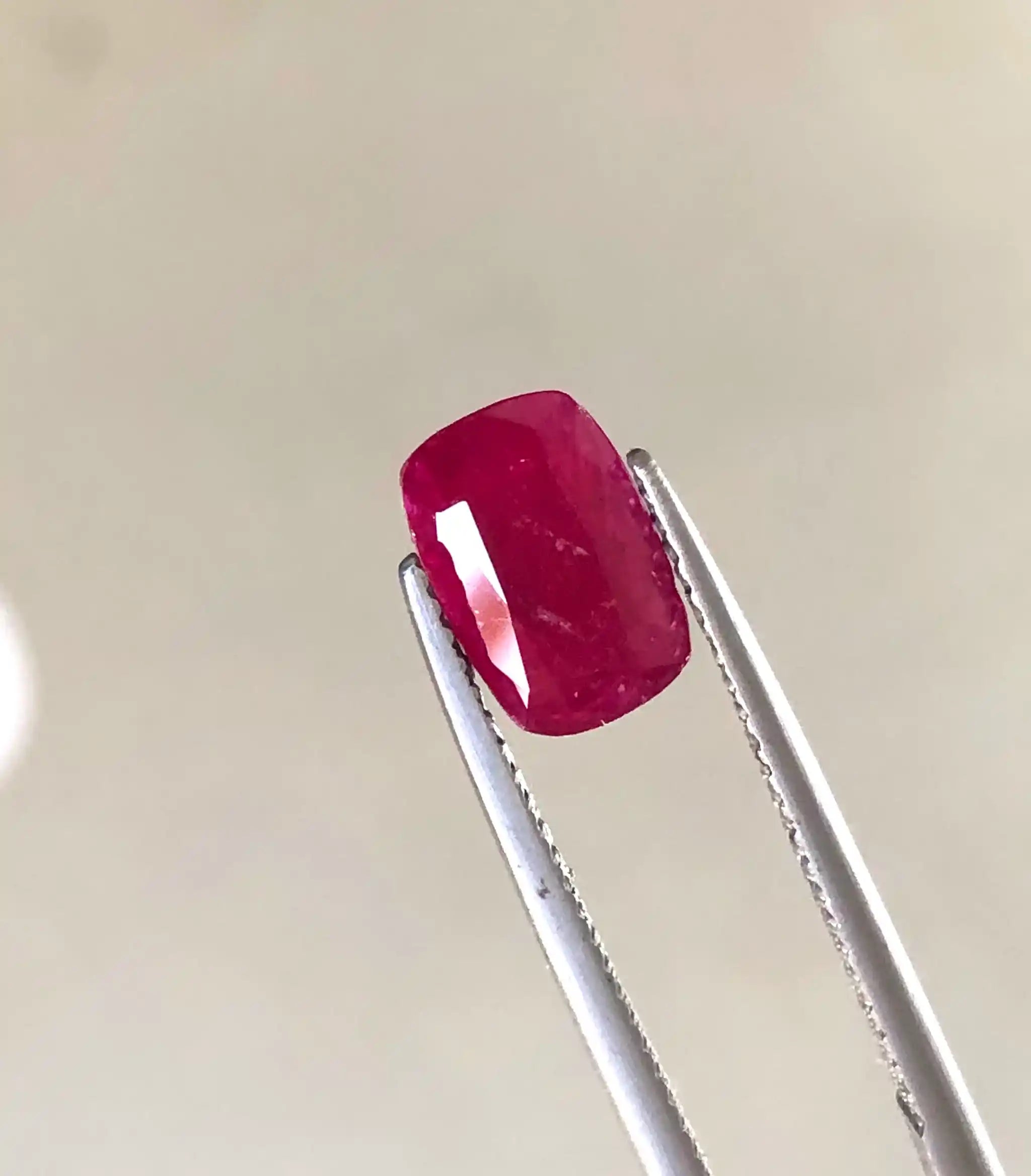 1.8 ct Pigeon Blood Ruby Emerald Cut Loose Gem from Kashmir